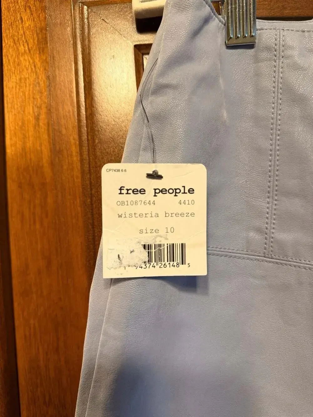 Free People Days in the Sun Faux Leather Mini Skirt in Wisteria Breeze Size 10